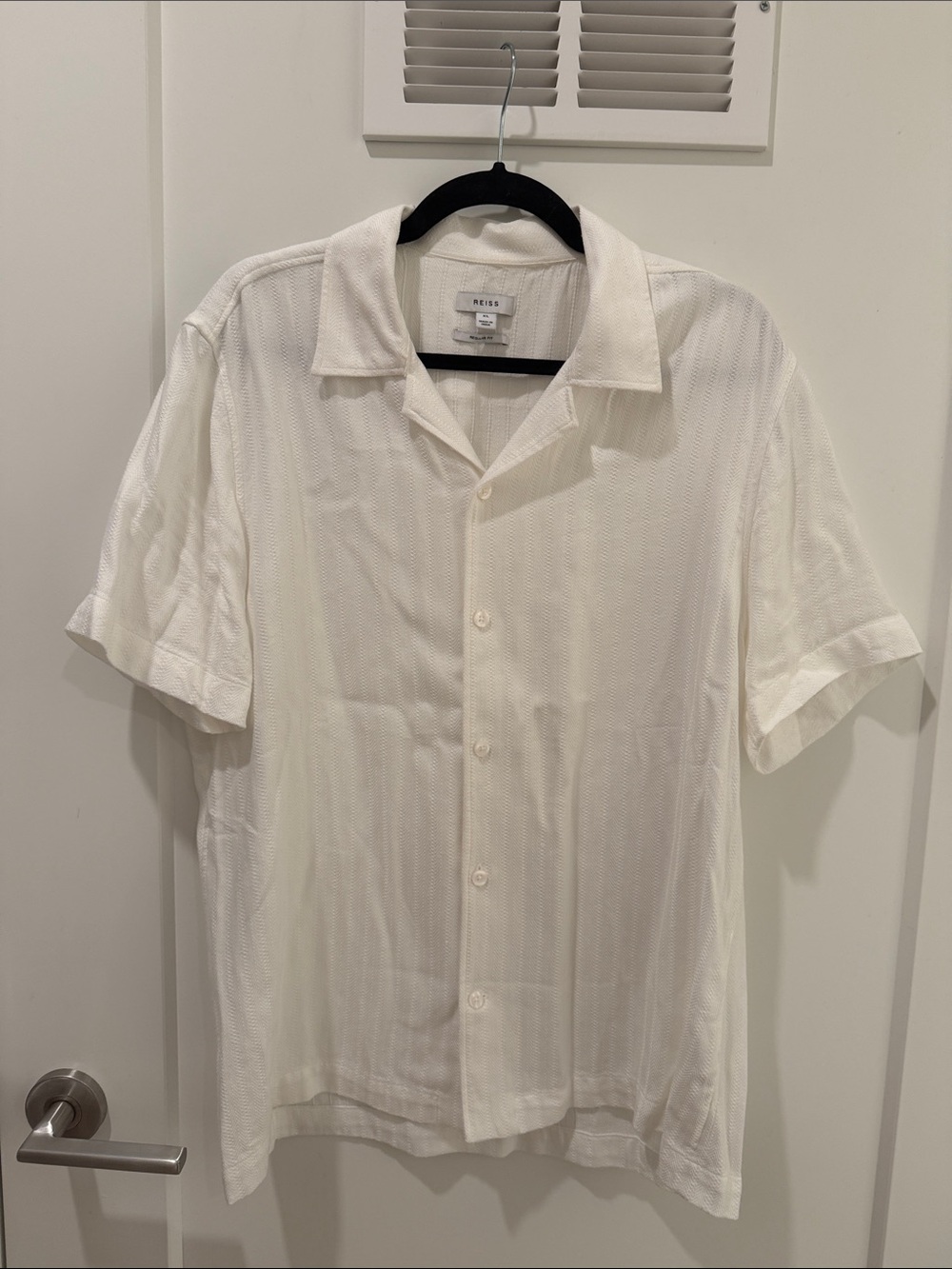Reiss Men’s Short-Sleeve Button-Down Shirt in White